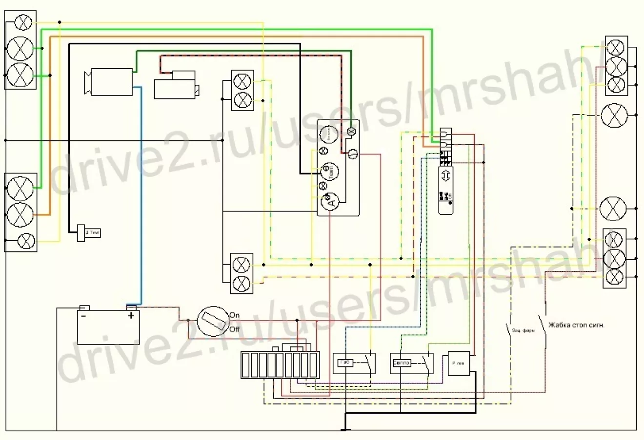 Схема электрооборудования ГАЗ-3308, ГАЗ-3309