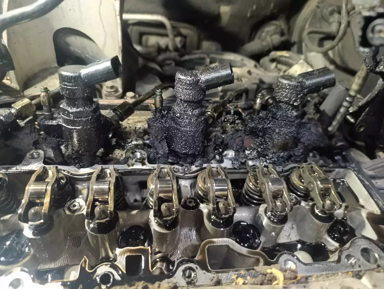 1-2-3 циліндри лопнувша вилка, 4-прогар шайби.