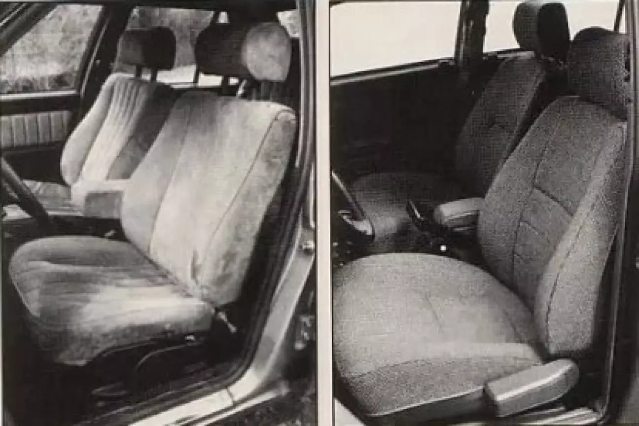 (Слева) Достижение: обивка Alcántara. (Справа) Электрическая регулировка спинок в 90.