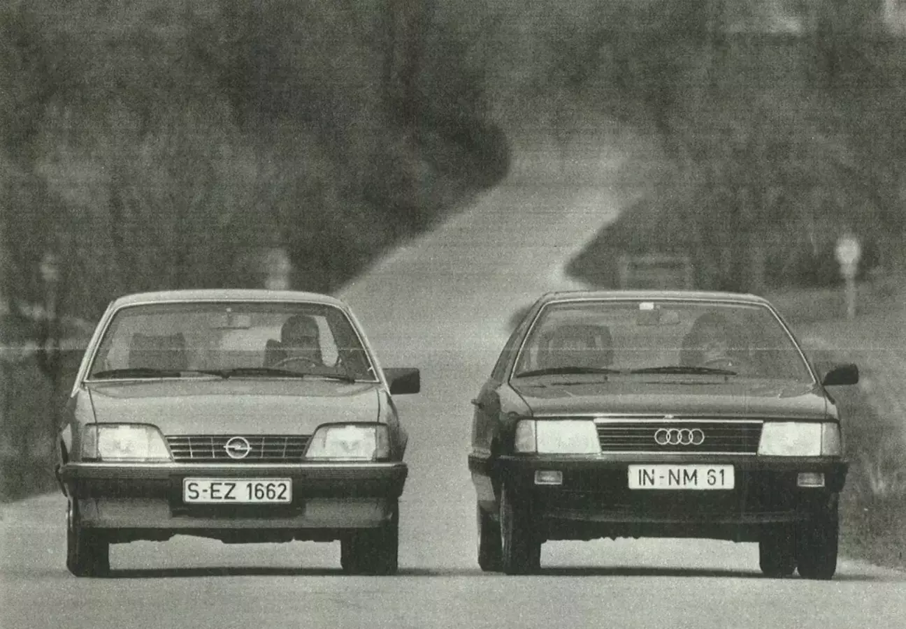 Оба с 1,8-литровым рабочим объемом и мощностью 90 л.с.: Opel Rekord и Audi 100.