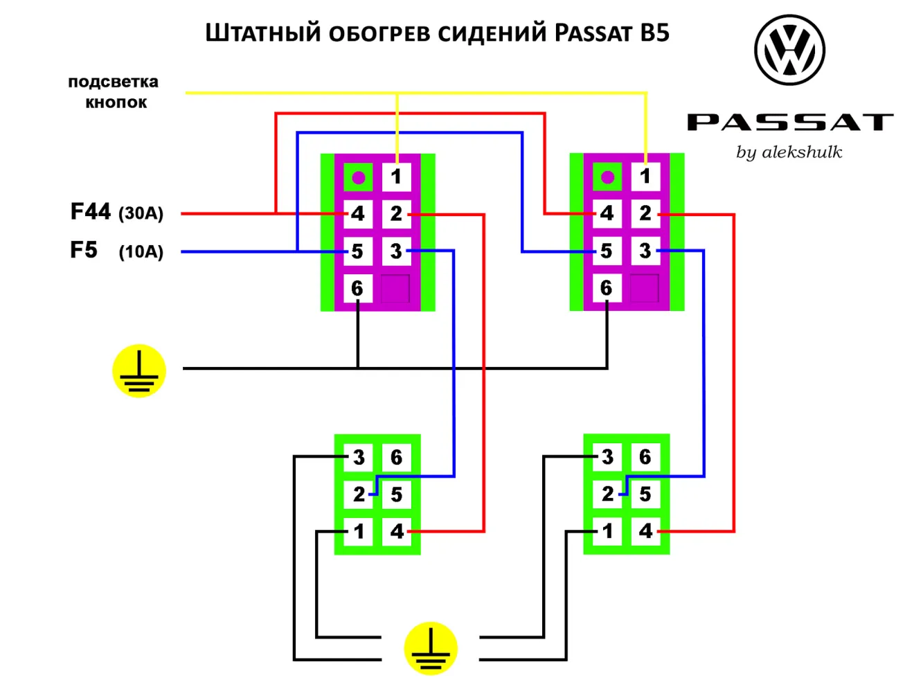 Volkswagen Passat B5 Подключение штатного обогрева сидений Passat B5 |  DRIVER.TOP - Українська спільнота водіїв та автомобілів.