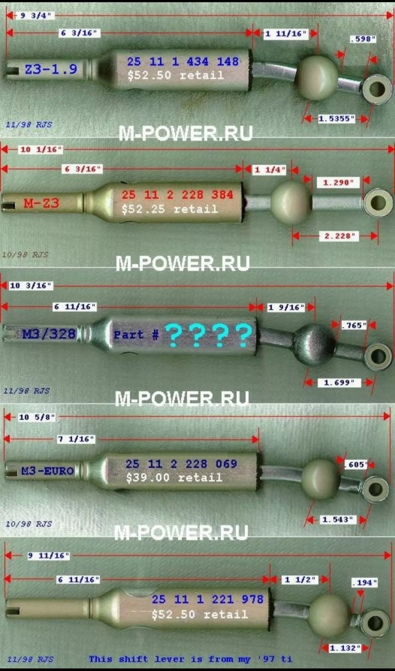 Короткоходная кулиса BMW E30 / E34 / E36 / E39 / E46