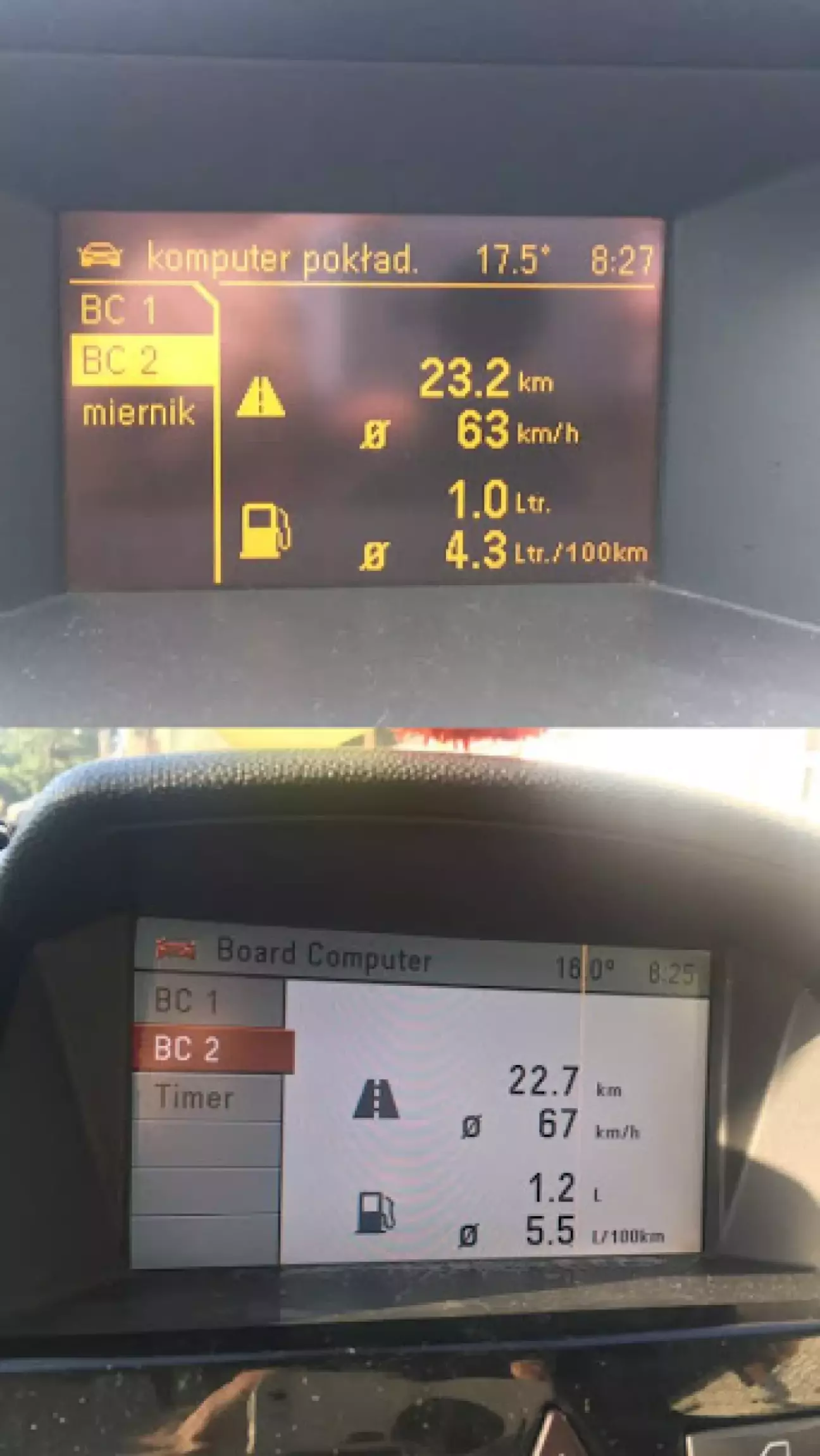 Розхід пального по БК Opel Astra H GTC & Opel Zafira B