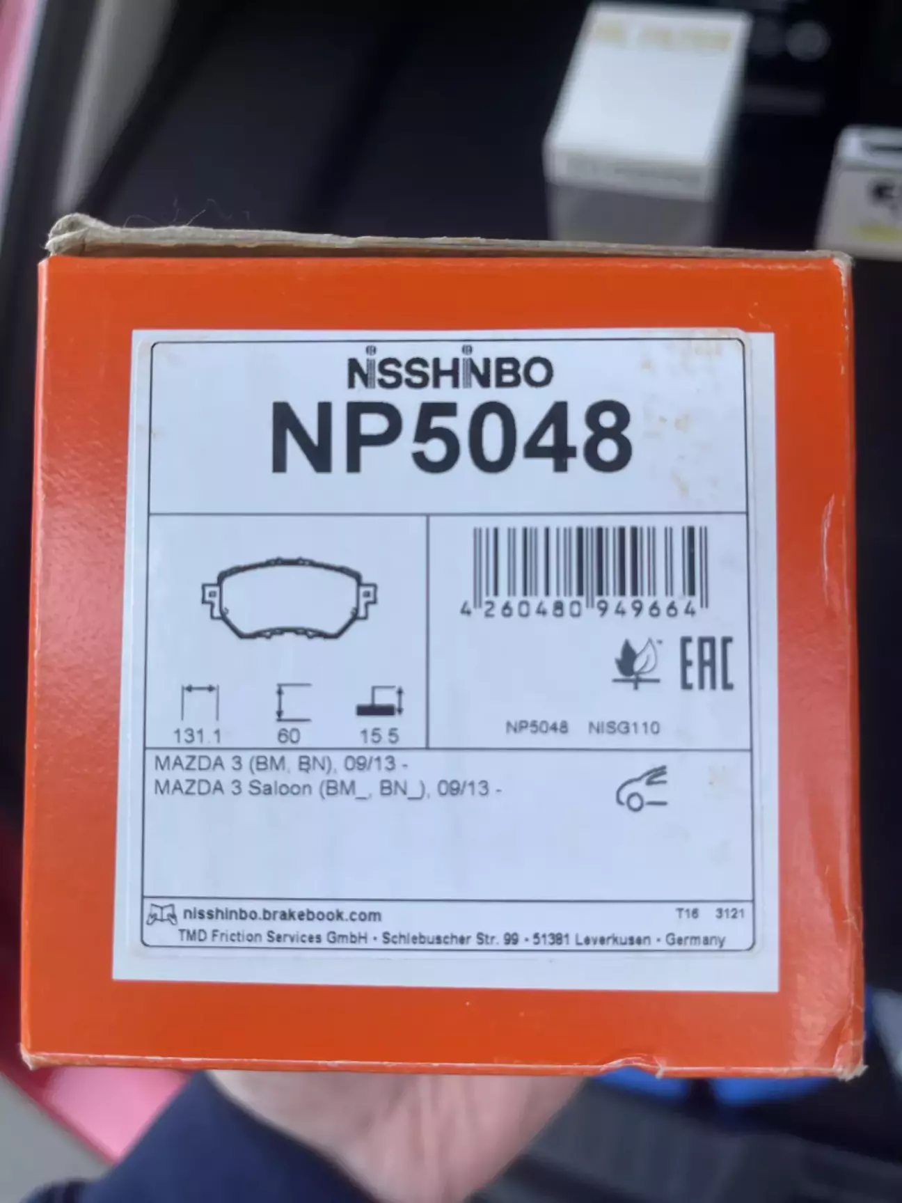 Колодки передні NiSSHINBO NP5048