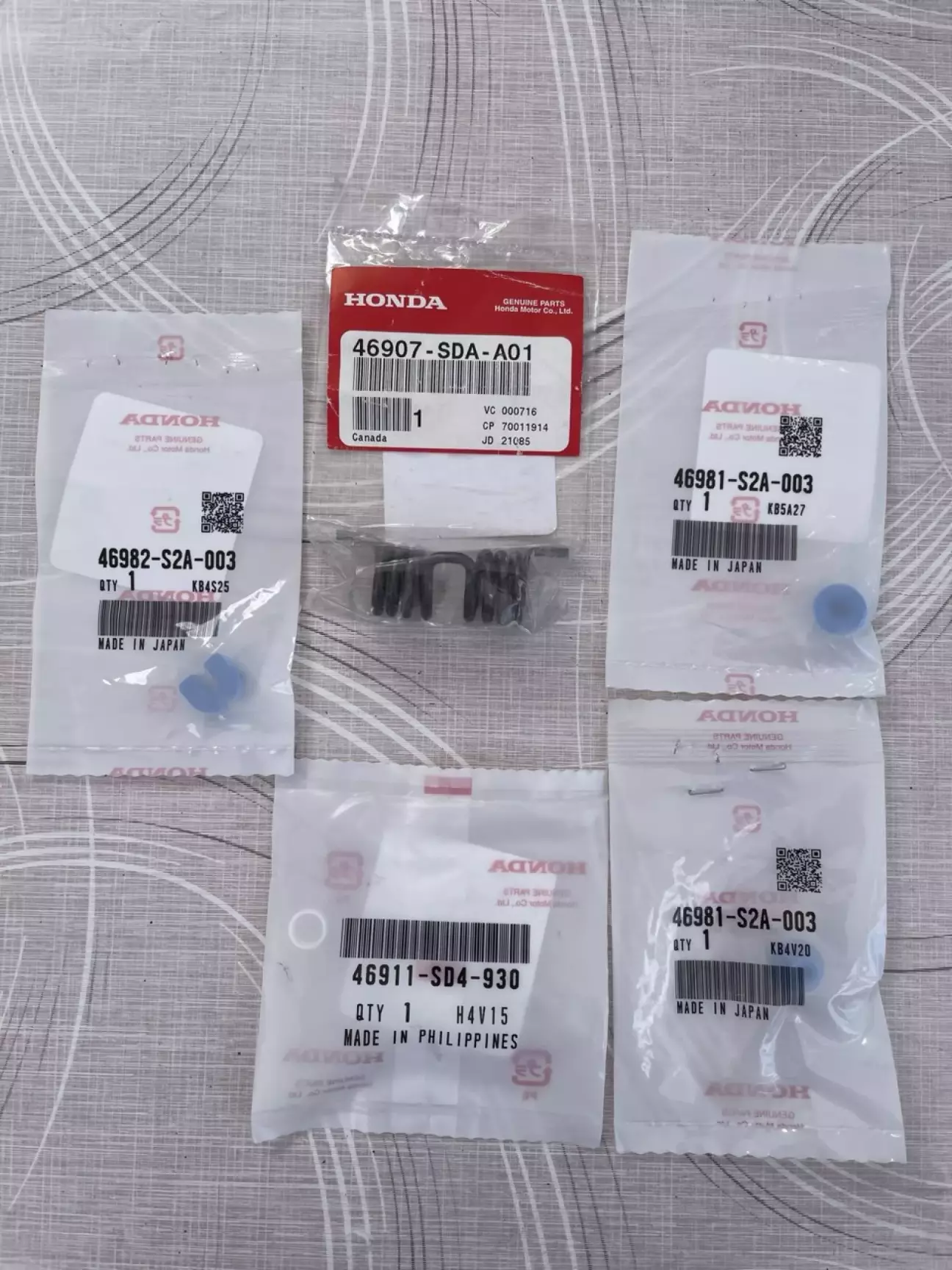 46907sdaa01, 46911sd4930, 46981s2a003(2 штуки) і 46982s2a003