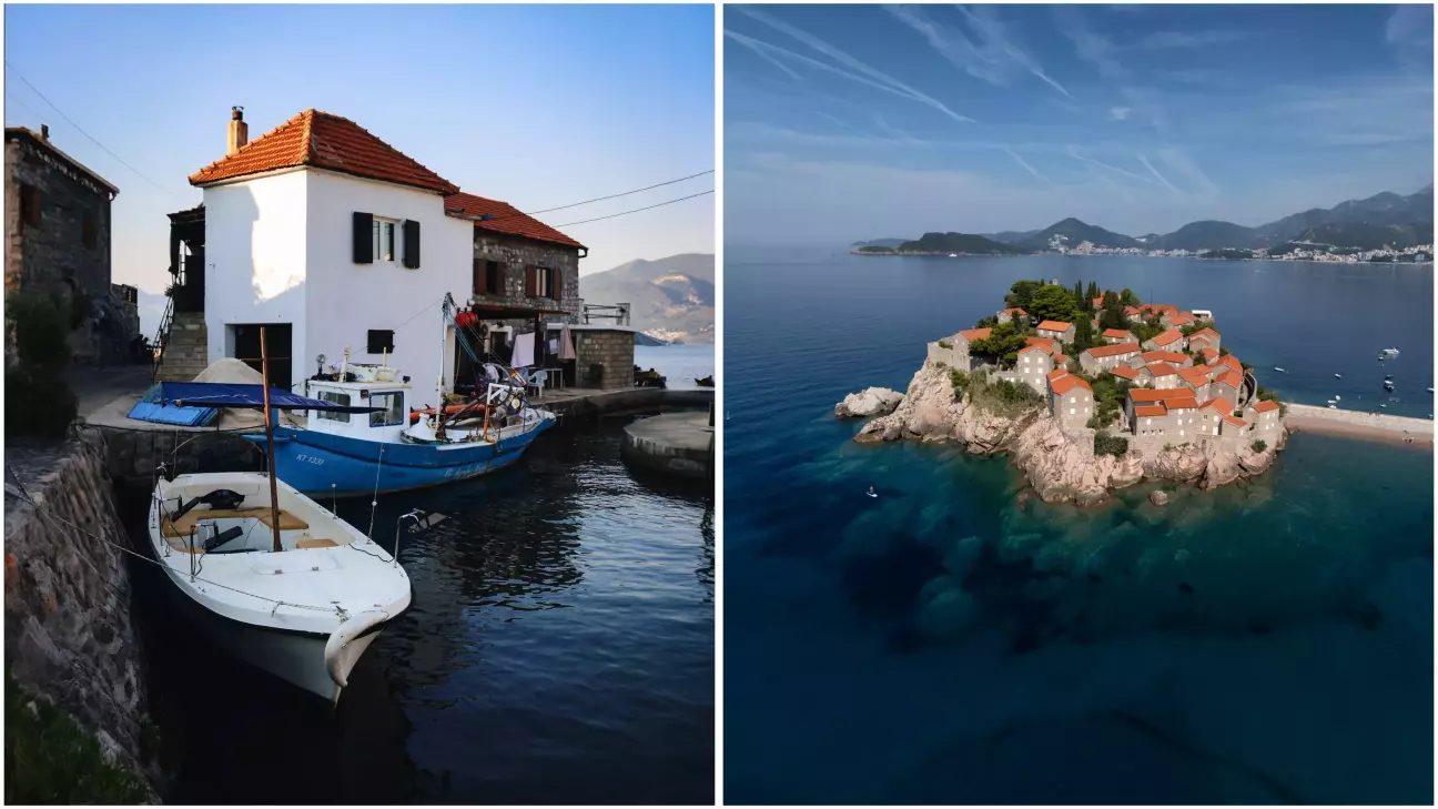 Якесь маленьке рибацьке поселення та Светі Стефан