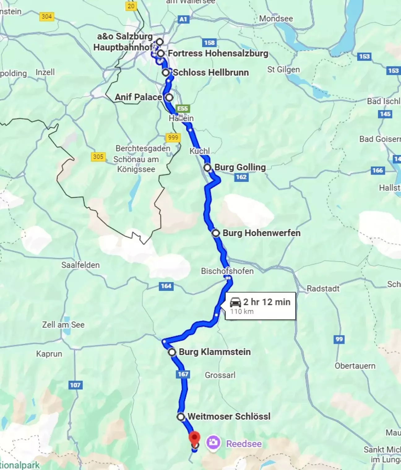 Гугель каже, що в авто в цей день ми провели десь максимум 2,5 години долаючи 110 км