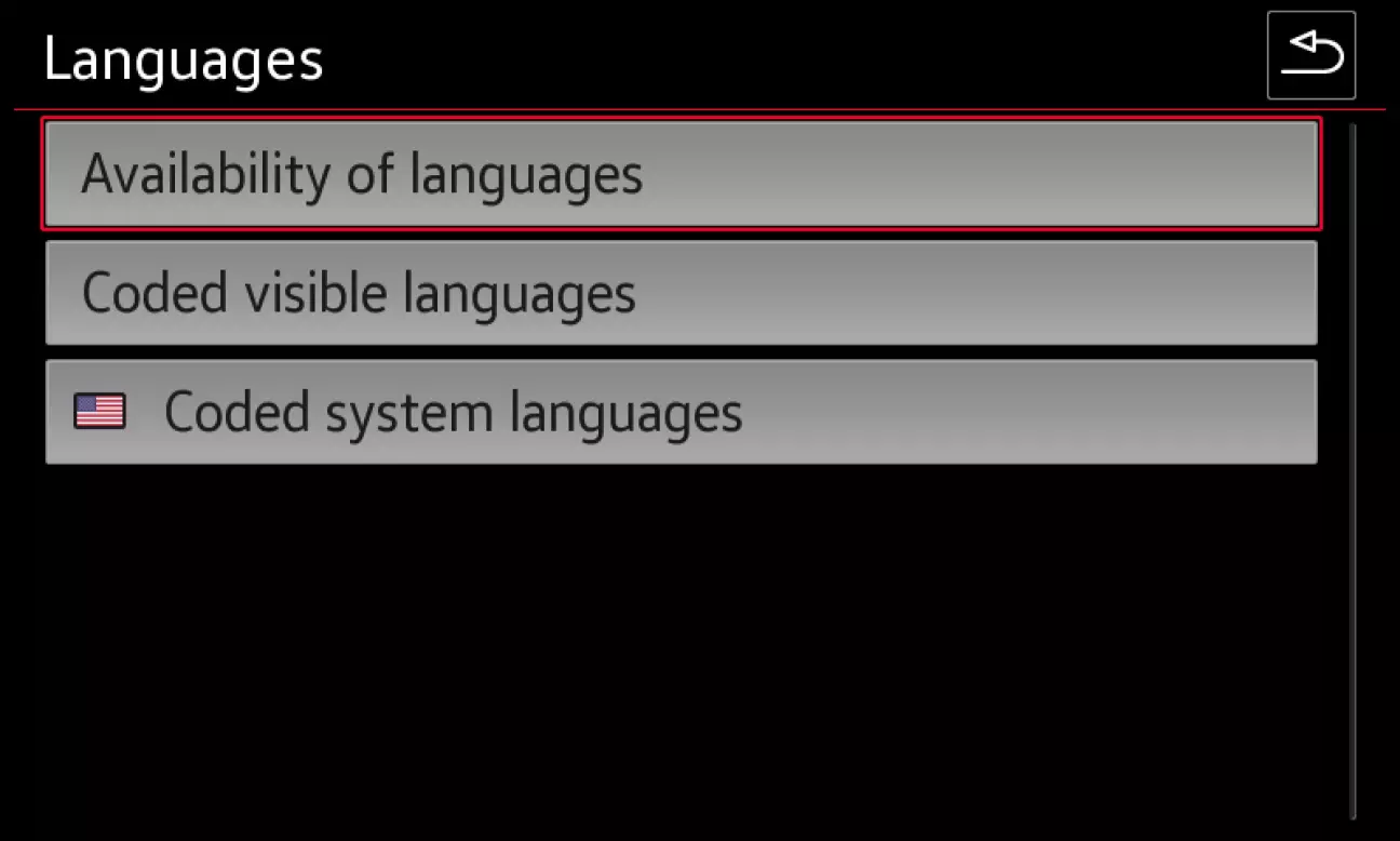 Languages Availability of languages