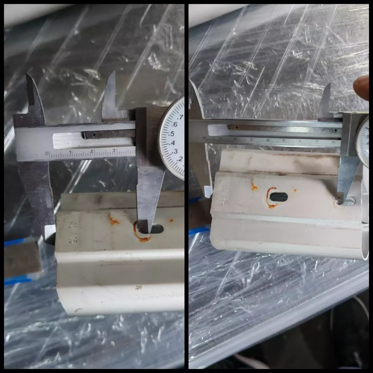 Відстані від краю рейки до початку нижніх отворів 38,5 і 83,5 мм відповідно