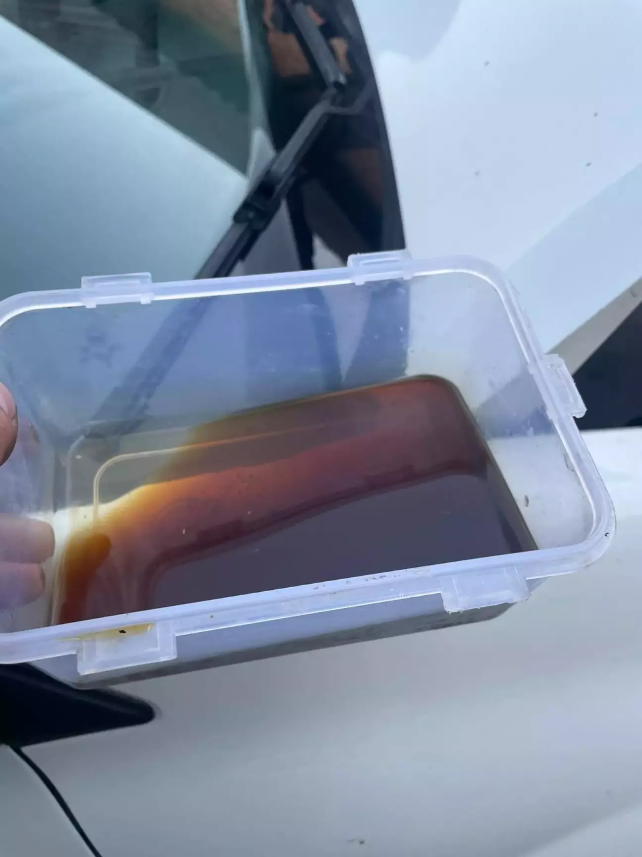 Стара рідина(в процесі промивки)