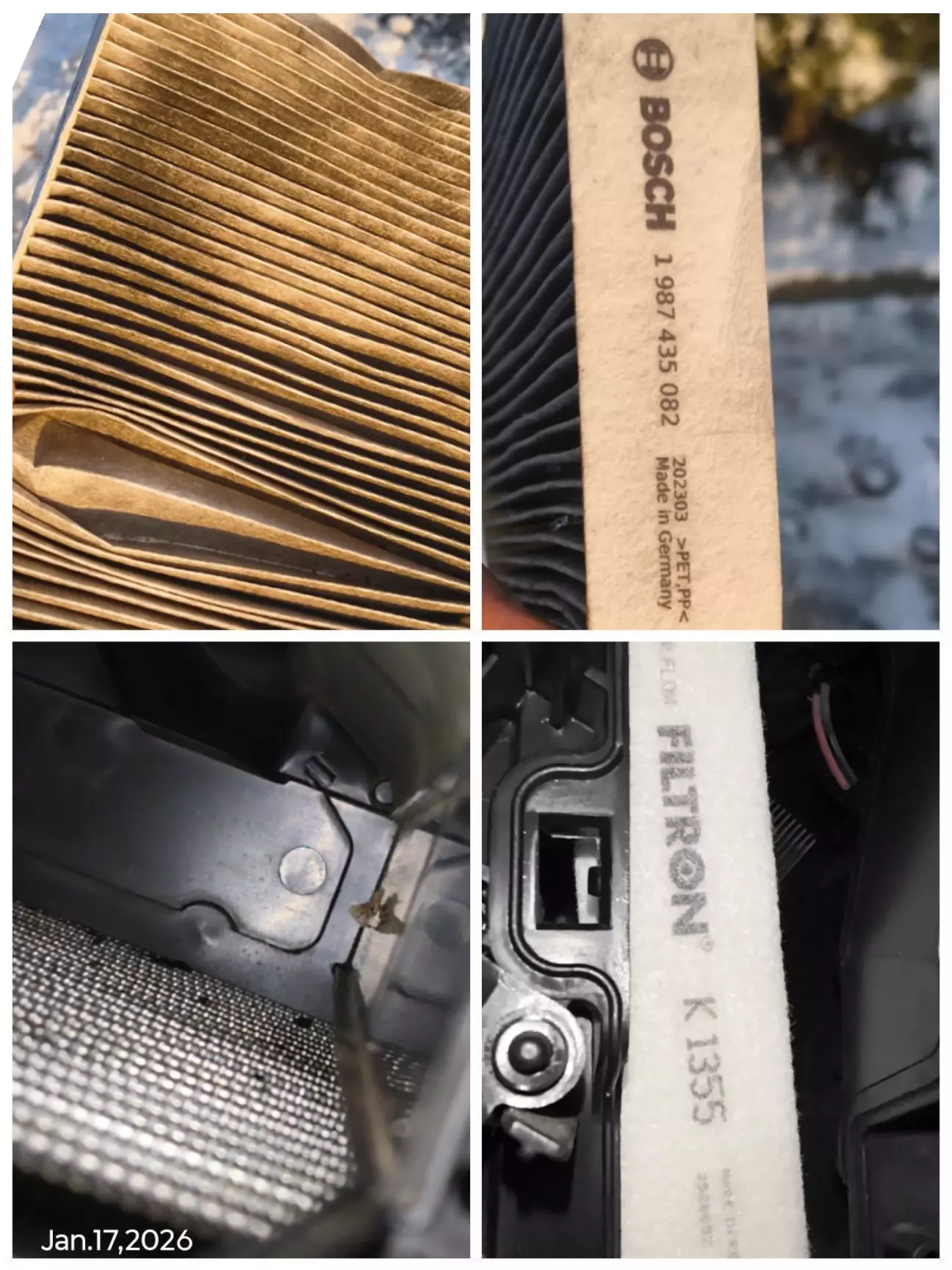 Старий (Бош) та новий (Filtron). Теж продув радіатор пічки та легко його встромив на місце. 😁