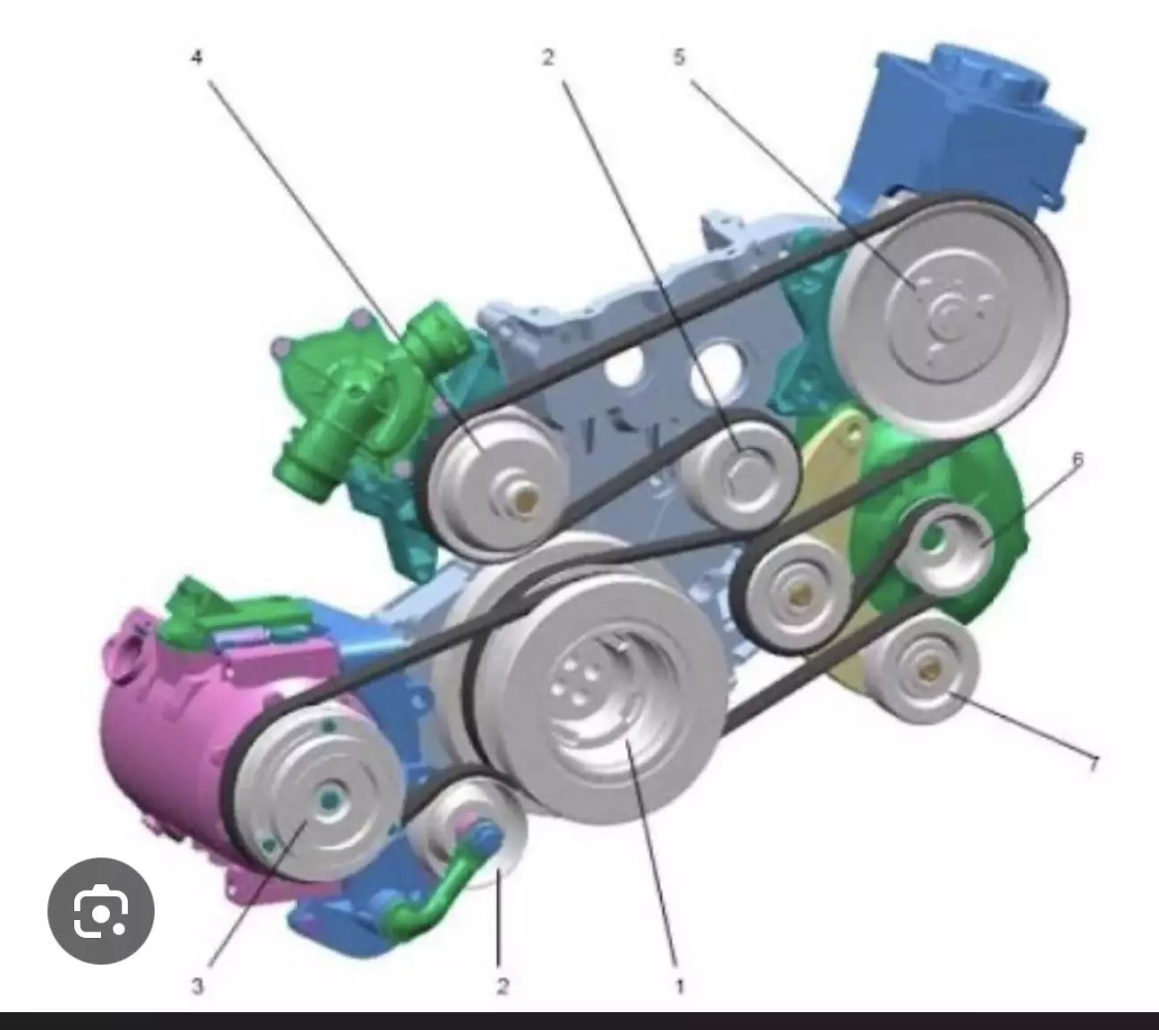 Ось так виглядає схема агрегатів і ременів на М57D30