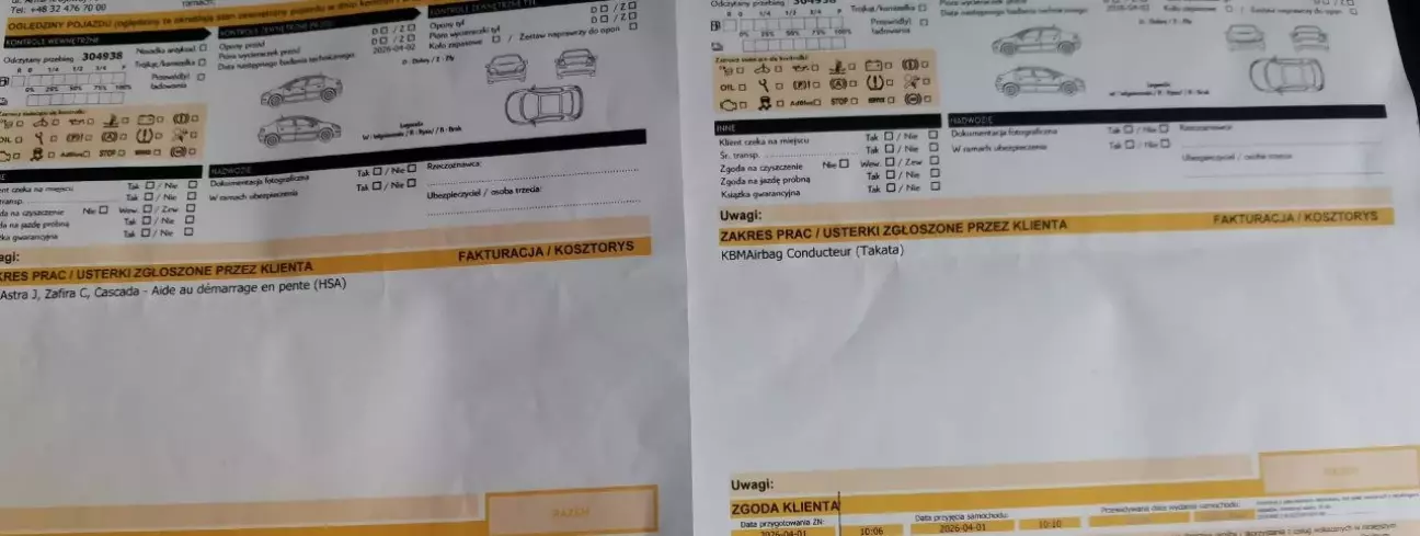 Ось такі папірці видає дилер Опеля в Польщі