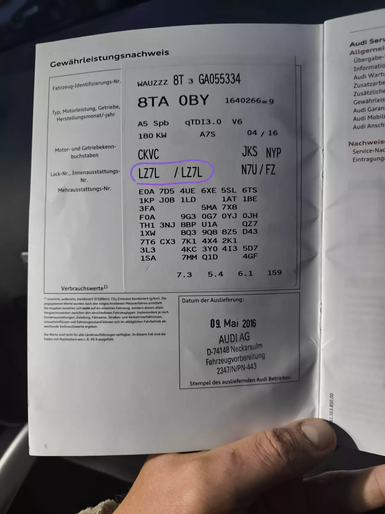 Мой случай это сервисная книжка