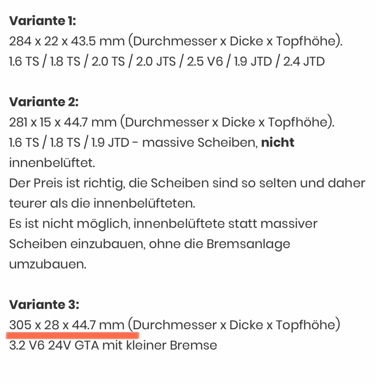 Вот так называемые тормозные диски под малые суппорта Brembo от 156 GTA